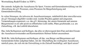 Aufstockkung Ausschuss