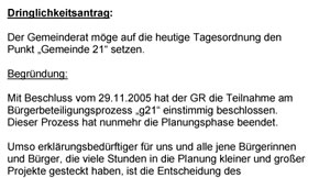 Dringlichkeitsantrag