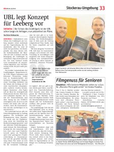 Stellungnahme zum Schutz des Leebergs; U.B.L legt Konzept vor.